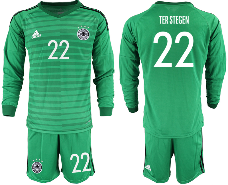 Men 2021 European Cup Germany green Long sleeve goalkeeper #22 Soccer Jersey